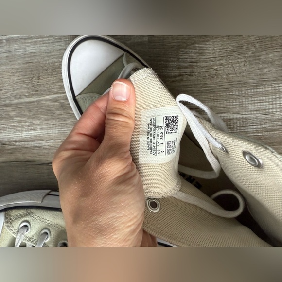 Converse All Star Platform Sneakers High Tops Sage Green White Size 6 Chucks - Picture 15 of 16